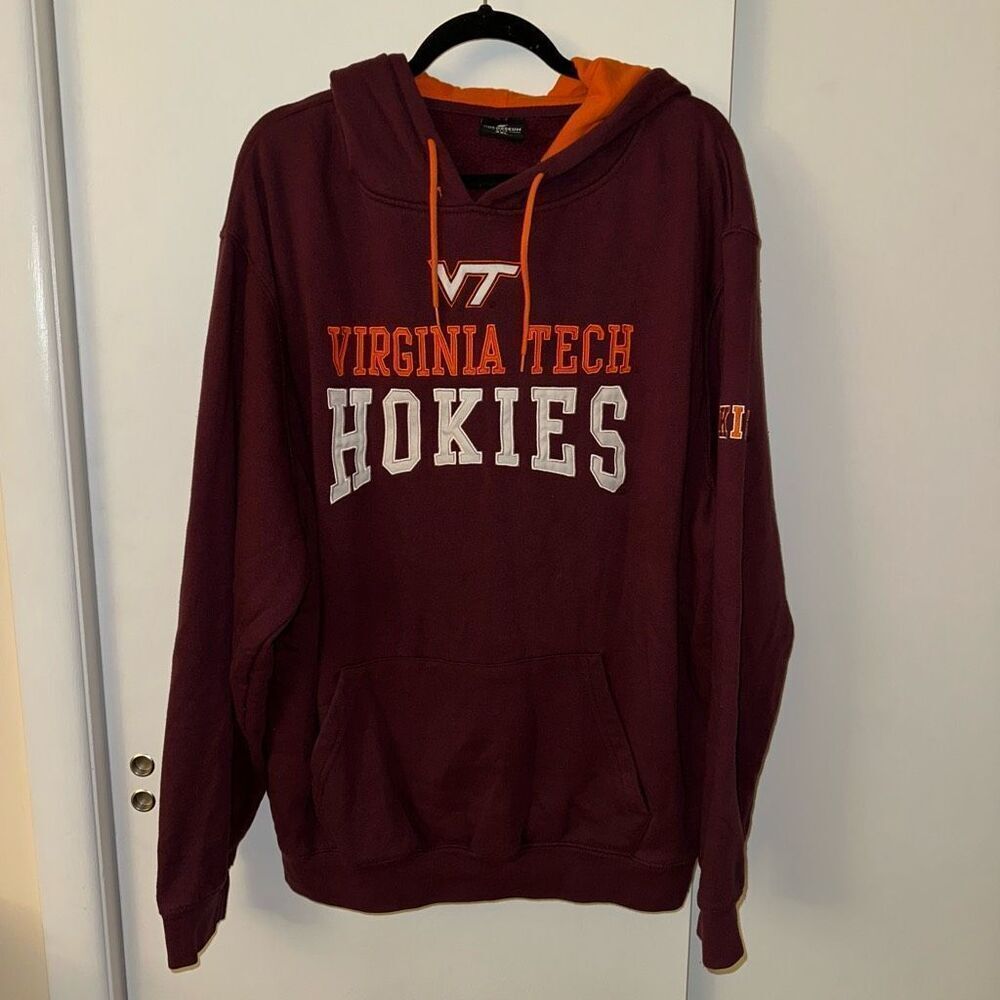 Virginia Tech Hokies Men’s Maroon Hooded Sweatshirt Size XXL GUC